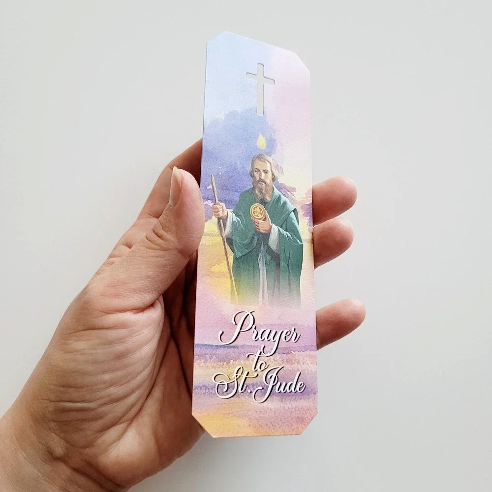 Prayer to Saint Jude Bookmark, plastic cutout cross, St. Jude Shrine, SJS0324-PF